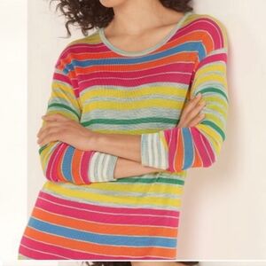 Soft Surroundings Oasis striped lightweight spring sweater - 1X.          F54